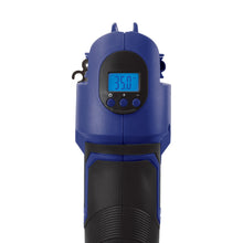 Load image into Gallery viewer, Sun Joe 24V-AJC-LTE-SJB-RM 24-Volt iON+ Cordless Portable Air Compressor Kit with Nozzle Adapters, Automatic Digital Pressure Gauge, Built-in LED Light & Case, and 2.0-Ah Battery and Charger (Blue) (Certified Refurbished)