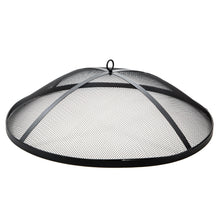 Load image into Gallery viewer, Sun Joe SJFP35-CS-STN 35-Inch Cast Stone Base, Wood Burning Fire Pit w/Dome Screen and Poker, Charcoal Stone