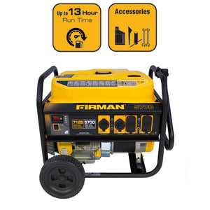 FIRMAN P05701 7125/5700 Watt 120/240 V Gas Recoil Start Generator, EPA only