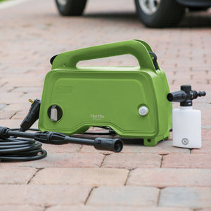 Martha Stewart MTS-1450PW Electric Hand-Carry Portable Pressure Washer w/Variable Pressure Lance and 13.5 oz Soap Foam Cannon | 1450 PSI | 1.48 GPM | 11-Amp