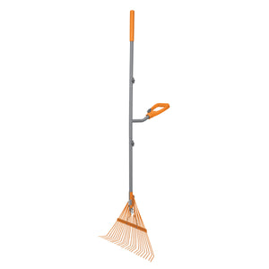 Ergie Systems ERG-LFRK24 Steel Shaft Strain Reducing Steel Leaf Rake | 54-Inch Shaft | 24 Tines