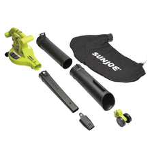 Load image into Gallery viewer, Sun Joe SBJ605E-RM 3-in-1 Electric Blower | 250 MPH | 14 Amp | Vacuum | Mulcher | Green (Certified Refurbished)
