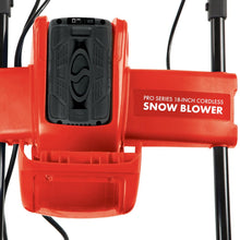 Load image into Gallery viewer, Snow Joe iON18SB-PRO-RED 40V iONMAX Cordless Single Stage Snow Blower Kit | 18-Inch | W/ 5.0-Ah Battery and Charger (Red)
